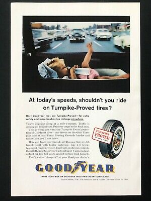 1961 Vintage Print Ad GOODYEAR tire baby car parts safety