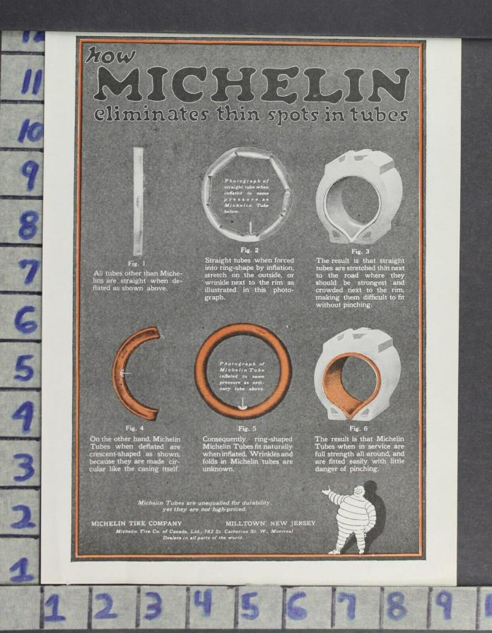 191 AUTOMOTIVE TIRES MICHELIN MAN TOOL MECHANIC MILLTOWN NJ VINTAGE AD DS37
