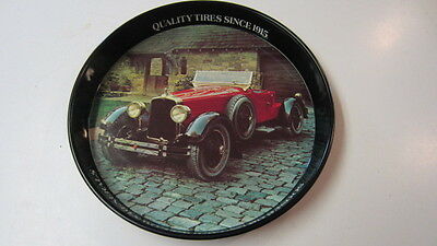 Vintage General Tire & Stutz Blackhawk Speedster Round Advertising Bar Tray