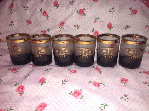 RARE OK Tires Advertising Glasses Set of 6