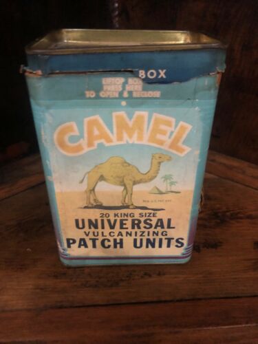 1946 Camel Tire Tube Vulcanizing Patch Units 1 Box w/ 4 Large Patches Vintage