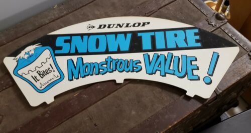 vintage Dunlap Snow Tires cardboard sign