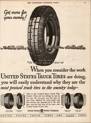 1927 United States Truck Tires Ad US Rubber Company Vintage 1920s Advertising
