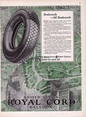 1926 US Royal Cord Motor Car Balloon Tires Advertising Garage Man Cave Decor