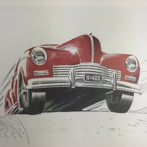 1947 Magazine Print Ad Vintage Hood Tires Automotive Full Page 2 Color
