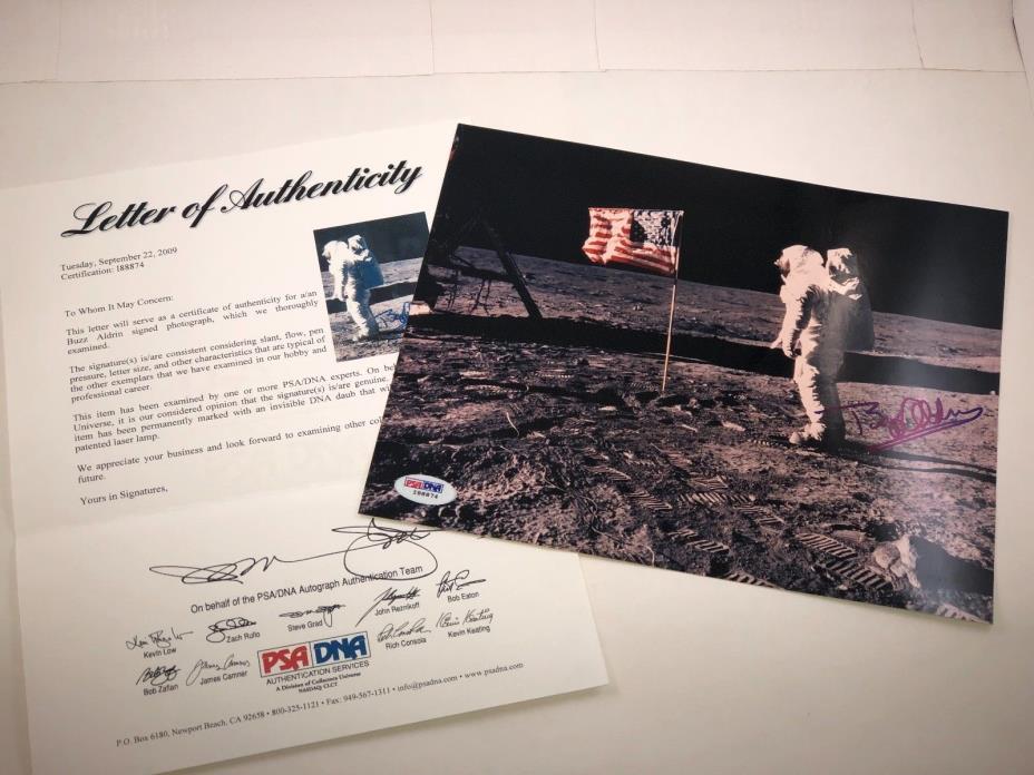 BUZZ ALDRIN signed 8x10 PHOTO auto PSA LOA autograph APOLLO astronaut NASA space