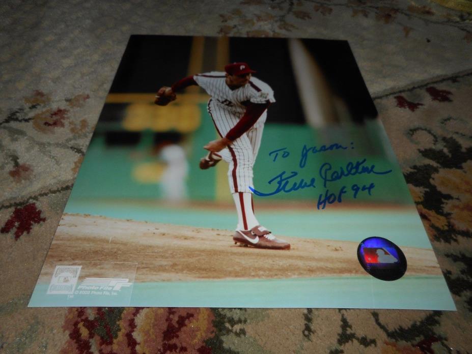 Steve Carlton Signed TO JASON 8x10 Photo Baseball Autograph Phillies HOF 1994