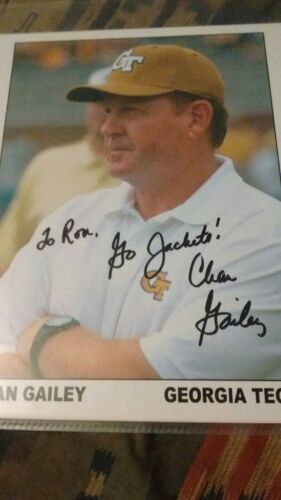 Chan Gailey  Georgia Tech  autographed picture 8 x 10 b A
