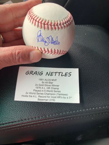Graig Nettles NY Yankees Signed AUTOGRAPH OMLB Baseball TRISTAR