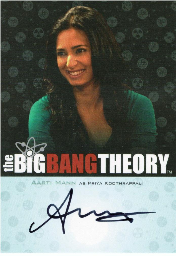 Big Bang Theory Season 3 &4 Autograph Aarti Mann as Prita  A8 Cryptozoic 2012