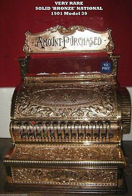VERY RARE Old REFURBISHED Model No. 39 National Very Ornate Brass Cash Register