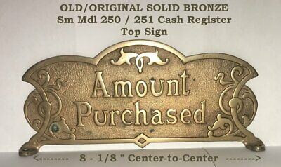 OLD / ORIGIGINAL RARE Sm NATIONAL  Mdl 250 Barber Shop Cash Register Top Sign