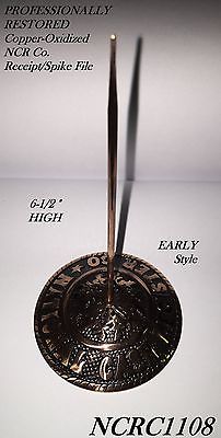 Old EARLY STYLE NCR Co. Receipt/Spike File - PROF RESTORED COPPER-OXIDE