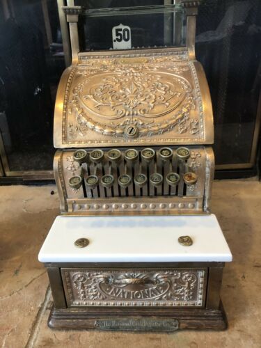 Antique Brass National Cash Register Model 313 NCR Barber Candy