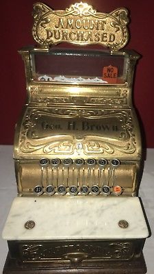 BEAUTIFULLY RESTORED RARE Sm Brass Nat'l Model No 130 Candy Store Cash Register