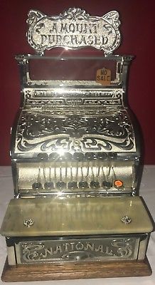 BEAUTIFULLY RESTORED Sm Nickel-Plated Nat'l #130 Brass Candy Store Cash Register
