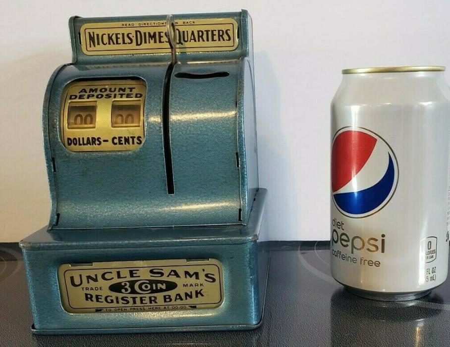 UNCLE SAM'S 3 Coin Cash Register Bank  New Jersey's Durable Toy & Novelty works