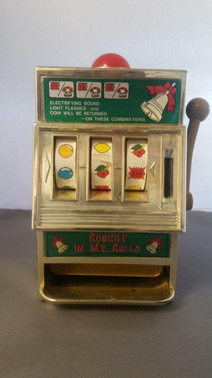 Vintage Slot Machine Bank - Rocket in My Rolls WORKS