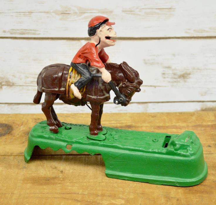 Vintage Classic Iron Always Did Spise A Mule Cast Iron Mechanical Bank Working!