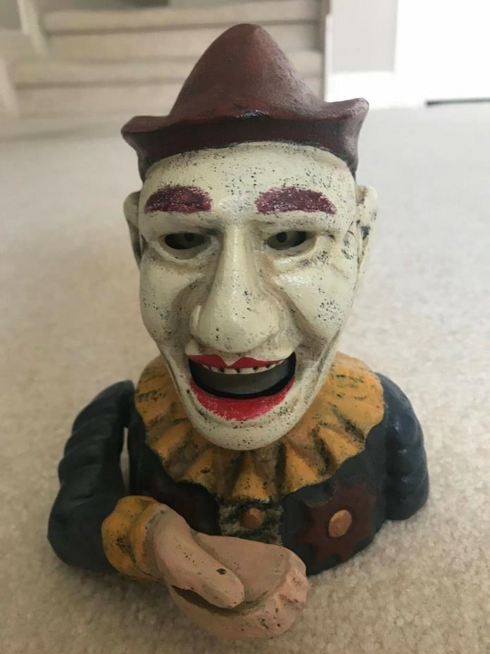 Mechanical Penny Coin Bank - Vintage Cast Iron - Circus Clown
