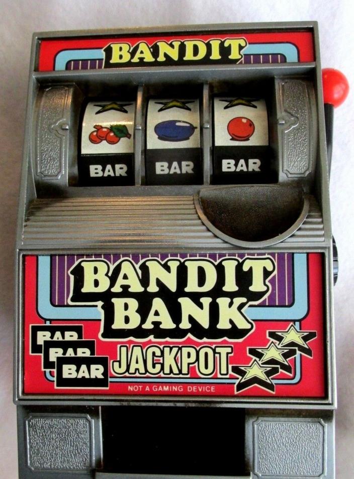 Bandit Bank Jackpot Slot Machine Metal Coin Bank Original Box Venture Stores