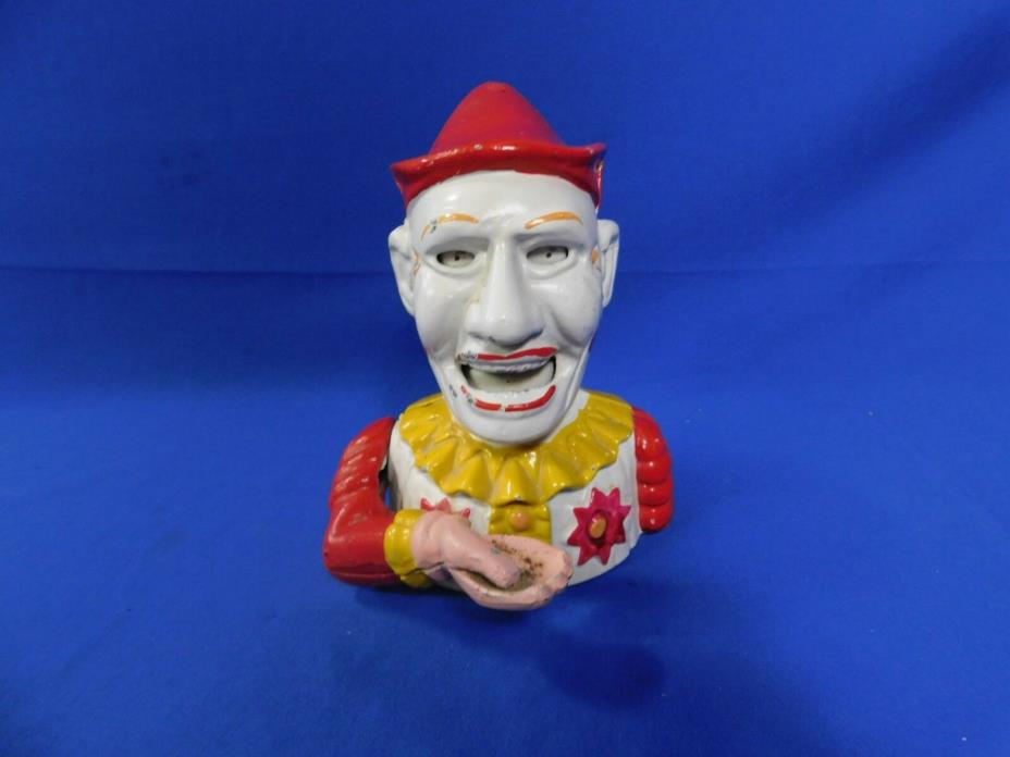 Antique Cast Iron Humpty Dumpty Clown Mechanical Bank Americana - Free Shipping
