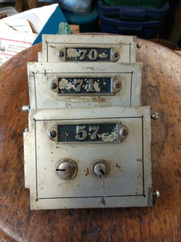 Lot of 12 WHOLESALE PRICING!! Antique safe deposit box door with key 5x4