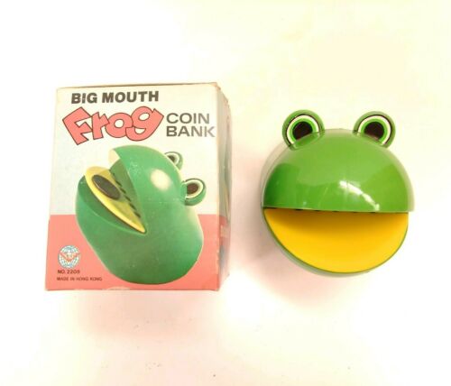 Vintage Big Mouth Frog Coin Bank /Box 2208 Hong Kong From Salt Lake City UT Bank