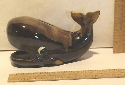 WHALE STILL BANK - Brown Drip over RED CLAY or POTTER - EFCCO label