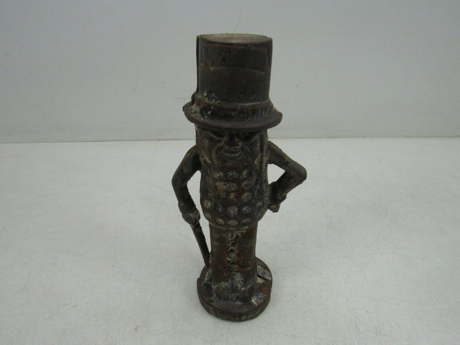 Vintage Mr. Peanut Iron Piggy Bank Statue - RARE