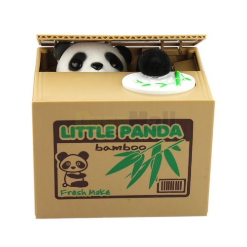 Cute Panda Automated Piggy Bank Money Box Stealing Coin Saving Money Box Gift US