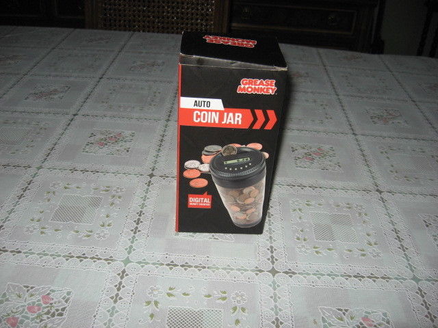 Grease Monkey Auto Coin Jar Digital Money Counter Jar. New In Original Box