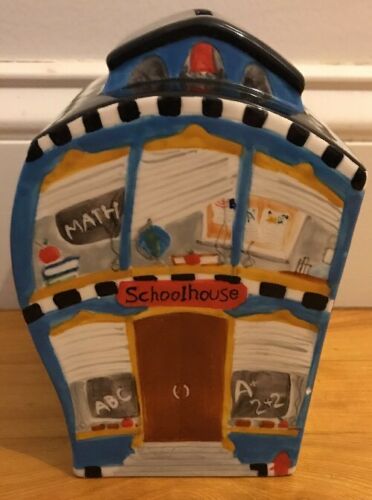 Schoolhouse Decorative Coin Piggy Bank Money Savings 6”