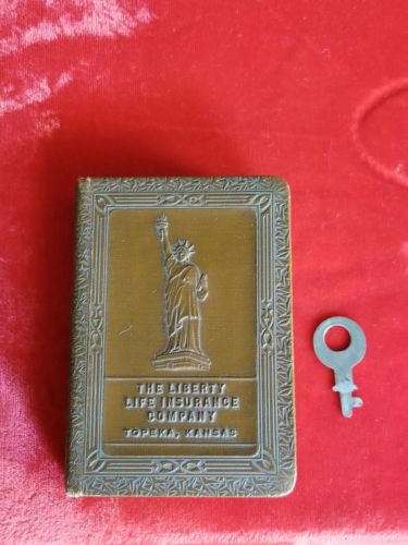 Vintage Coin Book Bank Safe The Liberty Life Insurance Company Topeka, Kansas