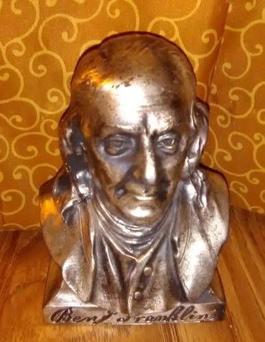 Original Ben Franklin Promotional Bank Bust Franklin Life Insurance Founded 1884