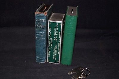 Advertising coin book banks All have keys that work.  1890-1940.  1.  The Travel