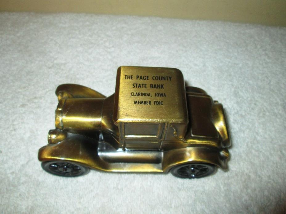 METAL ADVERTISING CAR BANK THE PAGE COUNTY STATE BANK CLARINDA IOWA