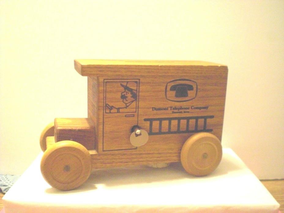 Vintage Inlaid Wooden & Music Truck Coin Bank.(All Functional)