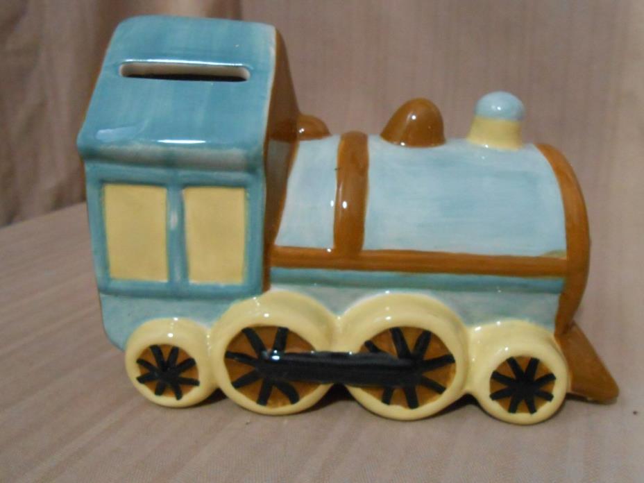 Ceramic Train Locomotive Piggy Bank