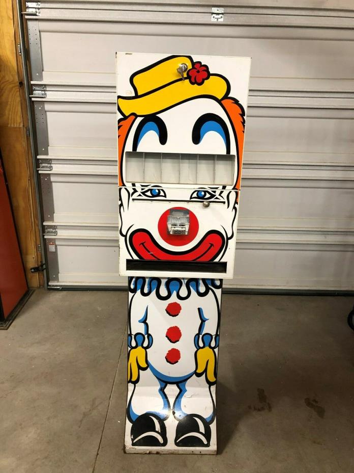 LQQK! Vintage Cool CLOWN Vending Machine COMET Candy COIN OP 6 Slot Antique OLD