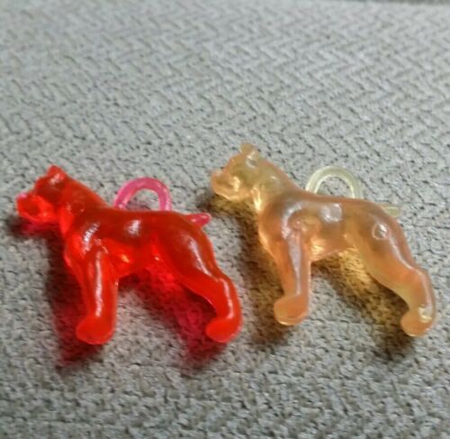 Vintage 2 plastic DOGS GREAT DANES  gumball charms prizes jewelry