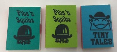 1965  Lot Of 3 Mini Books Gumball Vending Prize CHP Tiny Tales Fibs 'n Squibs