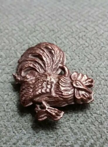 Vintage copper clad ROOSTER CHICKEN gumball charm prize jewelry