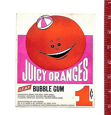 Vintage vending machine display 1c Juicy Oranges bubble gum card FREE SHIPPING
