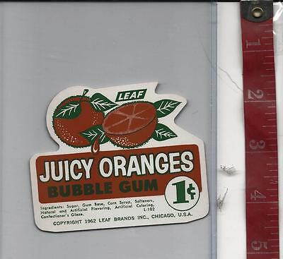 Vintage 1962 vending machine display 1c Juicy Oranges Gum card FREE SHIPPING