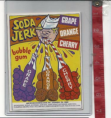 Vintage vending machine display Soda Jerk bubble gum card