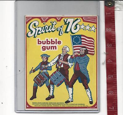 Vintage vending machine display Spirit of '76 bubble gum card