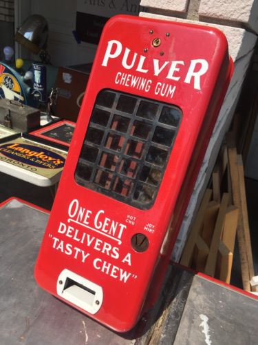 Red Porcelain Pulver Mechanical Gum Machine - No Key Included (Yellow Kid Model)