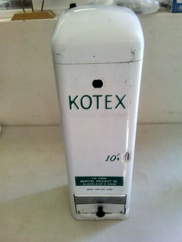 Vintage KOTEX Vending Machine Dispenser Coin Operated. No Key & Not Functional
