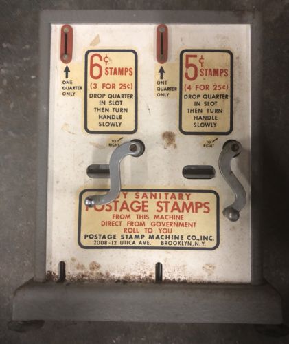 Vintage Postage Stamp Machine Co NY Vending Machine 6 Cents/ 5 Cents 1960’s